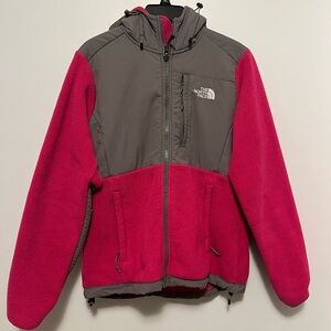 The North Face Pink/Gray Fleece Hooded Jacket Size Small